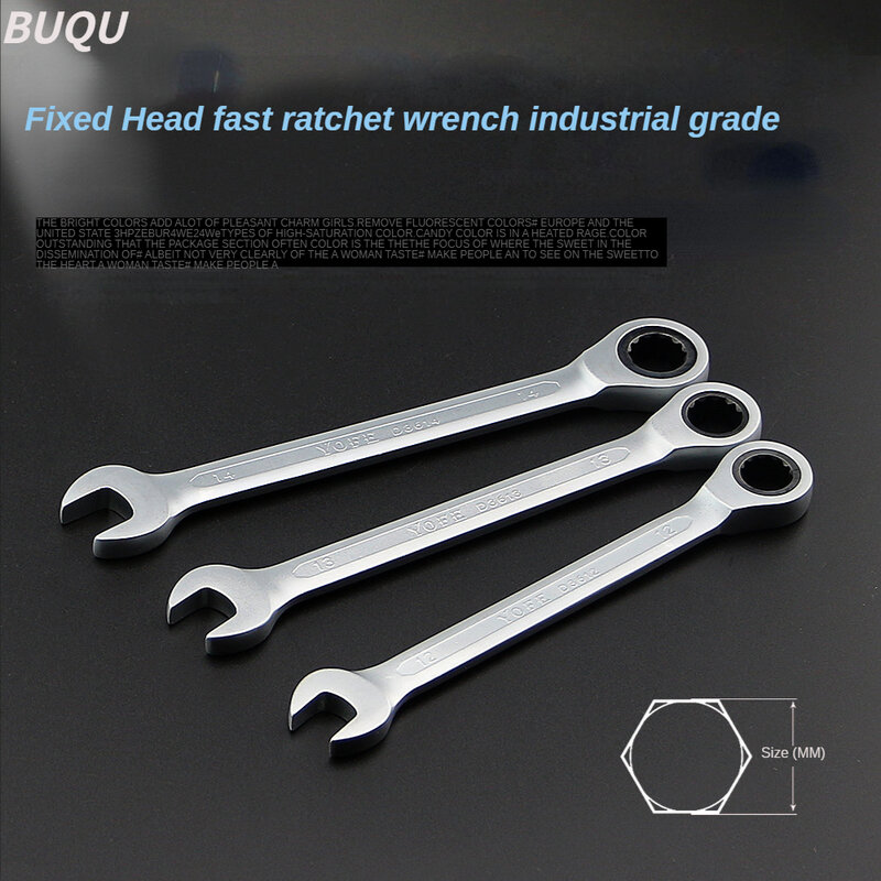 BUQU-Juego de llaves combinadas de trinquete, juego de llaves de acero al cromo vanadio, herramientas para reparar un juego de llaves