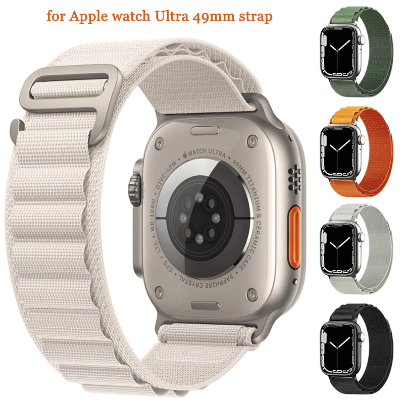 Alpine loop para Apple watch Ultra 49mm, Correa serie SE 8 7 6 5 3 45mm 41mm 42mm 38mm, pulsera tejida deportiva iWatch 44mm 40mm
