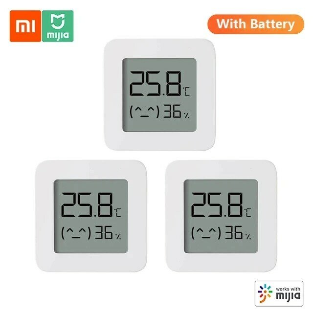 Xiaomi-termómetro Digital Mijia 2, higrómetro eléctrico inteligente inalámbrico con Bluetooth, Sensor de humedad, funciona con la aplicación Mihome