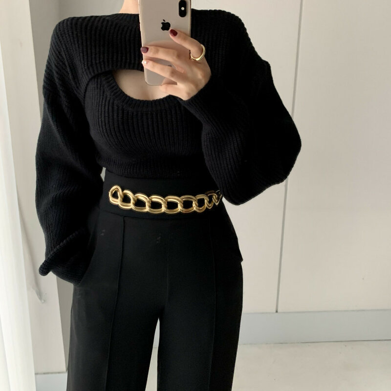 2022 herbst Koreanischen Stil Pullover Frauen Mode Casual Stricken Pullover Weste Top Zwei Stück Set Weiblichen Oberbekleidung Pullover Pullover