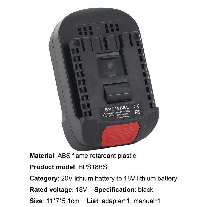 Conversor de bateria compacto b, conector de adaptação para black decker/stanley/porter, abs, trabalho à prova de fogo, 20v a 18v