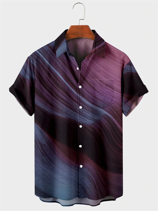 New Summer Leisure Independent Printing Hawaiian Shirt Men's Holiday Fashion Shirt