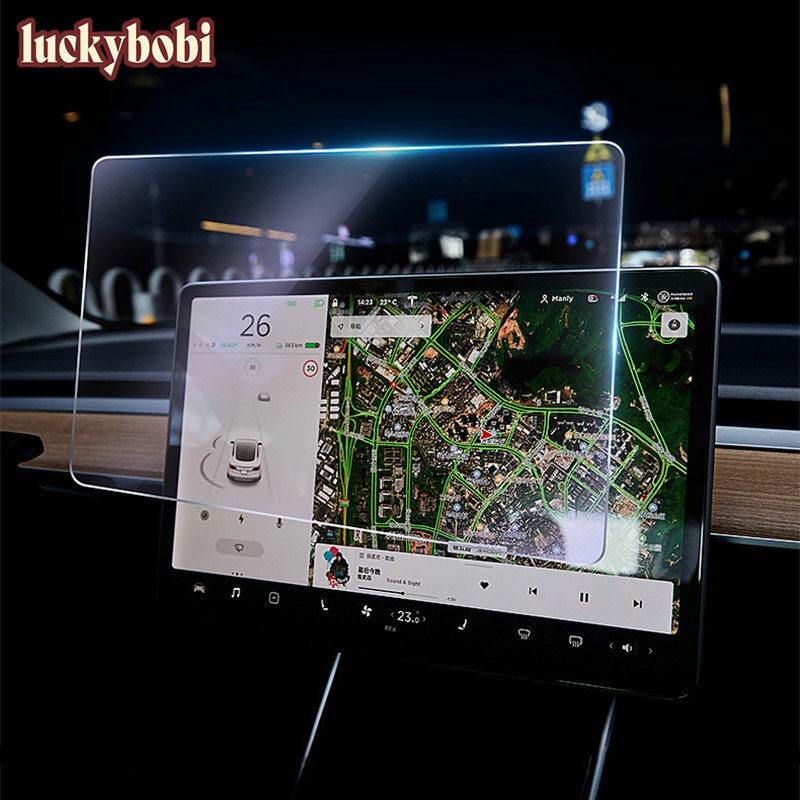 Nowe szkło hartowane dla tesli Model 3 Y X S akcesoria centrum sterowania ekran dotykowy nawigacja samochodowa zabezpieczenie ekranu dotykowego Film