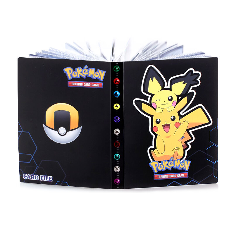 Álbum de tarjetas de Pokémon para niños, carpeta de colección con dibujos animados de Pokémon Pikachu, nuevo juego de cartas de Juego de piezas VMAX GX EX, regalo genial, 240