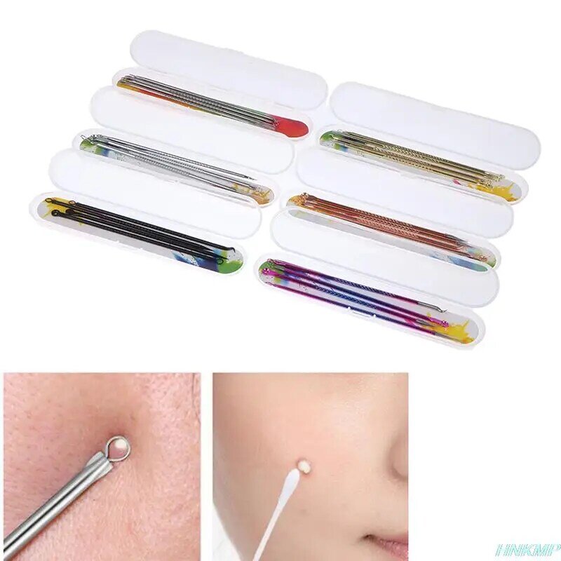 4pcs/set Stainless Steel Blackhead Comedone Acne Corrector Remover Extractor Effectively remove blackheads Skin Care Tools