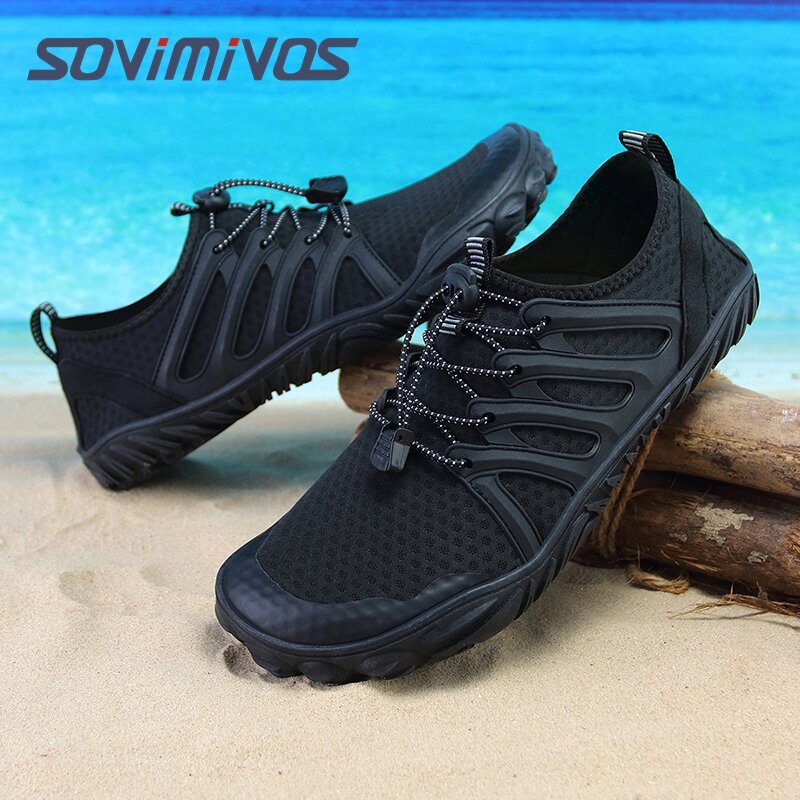 Homem minimalista trilha runner | caixa de dedo do pé largo | sapatos de água de fitness inspirado deadlift para homem sapatos de praia