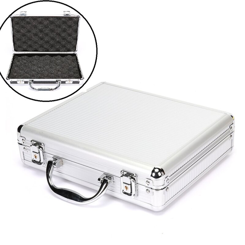 28CM Portable Aluminum Tool Box Safety equipment Toolbox Instrument box Storage Case Suitcase Impact Resistant Case With Sponge