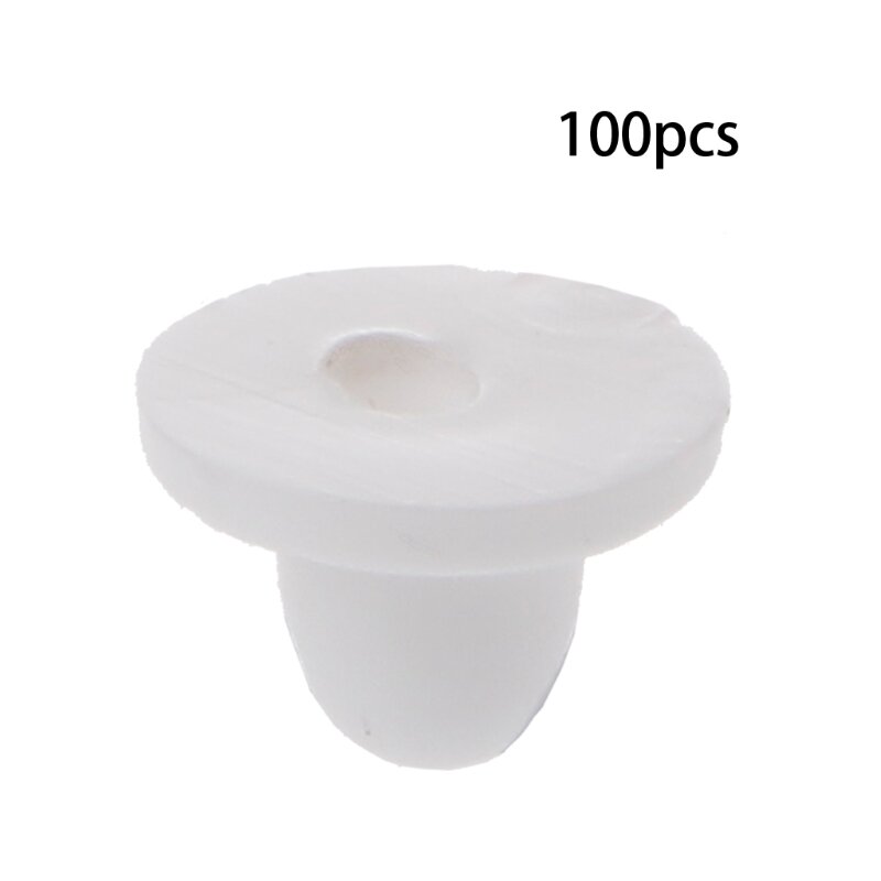 100PCS Anti-Pain Earring Back Pads Silicone Cushion for Clip on Earrings White