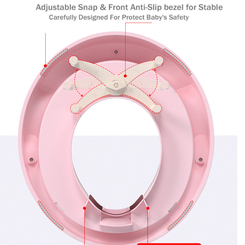 Kursi Toilet Latihan Toilet Bayi dengan Pegangan Bantal Lembut Desain Anti-selip Ganda dan Pelindung Percikan untuk Anak Laki-laki Perempuan
