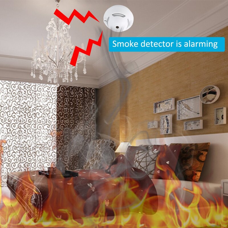 Mini alarme de fumaça autônomo fotoelétrico sensor de incêndio detector de fumaça detector de fumaça alarme independente suprimentos de segurança