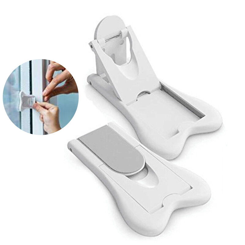 2pcs Anti-pinch Newborn Child Baby ABS Multi-function Protection Mobile Window Safety Door Lock Finger Protector Sliding Lock