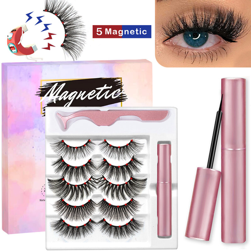 VISIBLE Magnetic Eyelashes 3D Mink Lashes Magnetic Eyeliner Handmade Lashes Natural False Lashes For Faux Cils magnetique