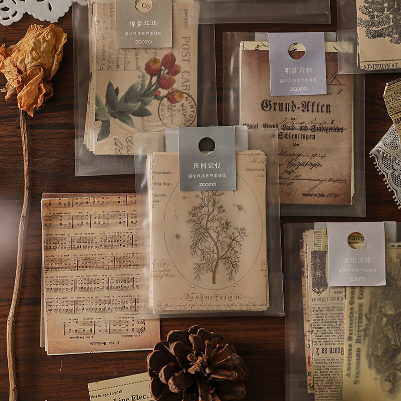Étiquettes autocollantes décoratives Vintage, 30 pièces, papier pour Journal intime planificateur Album arrière-plan, bricolage