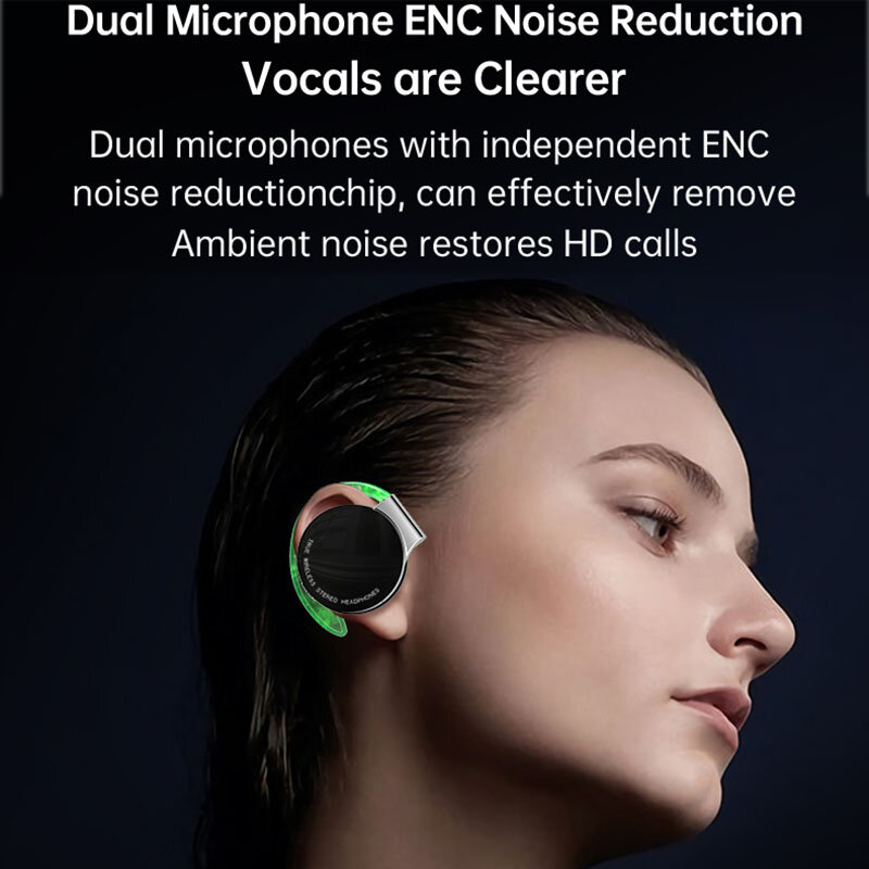TWS earphone Bluetooth 5.2 nirkabel, headset Gaming olahraga tahan air Stereo Earbuds siaga ekstra panjang