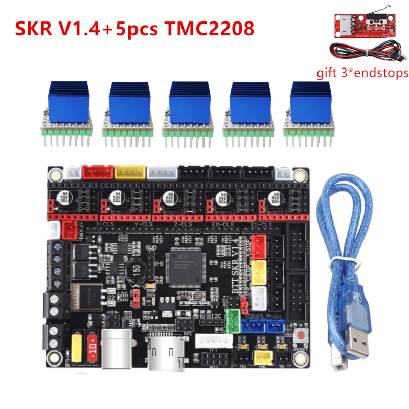 SKR V1.4 3D imprimante carte mère BIGTREETECH SKR 1.4 32bit plaque TMC2209 TMC2208 a4988 drv8825 gc6609 conducteur ender 3 mise à niveau pro