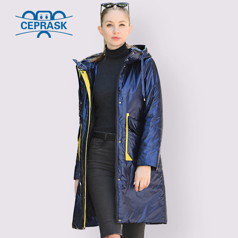 女性のための春と秋のコート,長くてキルティングの衣装,高品質の綿,対照的な色,新しいコレクション2022