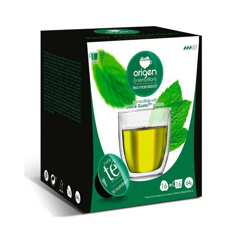 Origine et Sensation du thé de marshall. Boîte de 16 capsules de thé compatibles avec la cafetière Nespresso Dolce Gusto-capsule