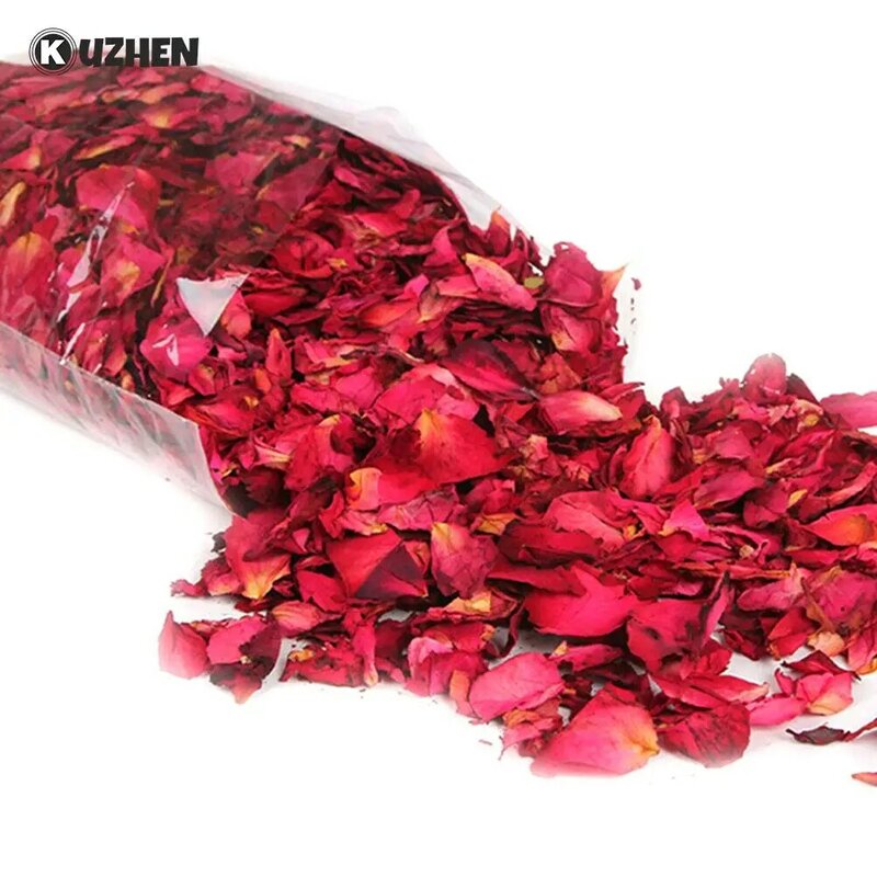 Pétalos de rosa secos naturales para baño, productos románticos de 50/100g, flores secas para Spa, blanqueamiento, ducha, aromaterapia, suministro de baño
