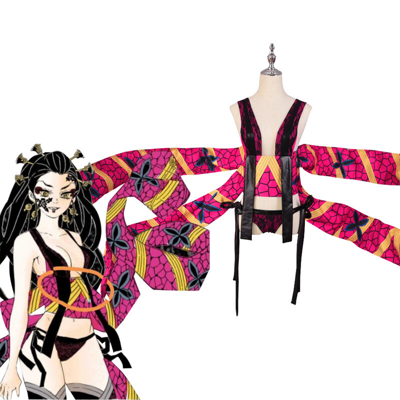 Disfraz de Cosplay de Demon Slayer para mujer, traje Sexy de Kimetsu No Yaiba, Daki, uniforme de Halloween, traje de fiesta de Carnaval para niñas