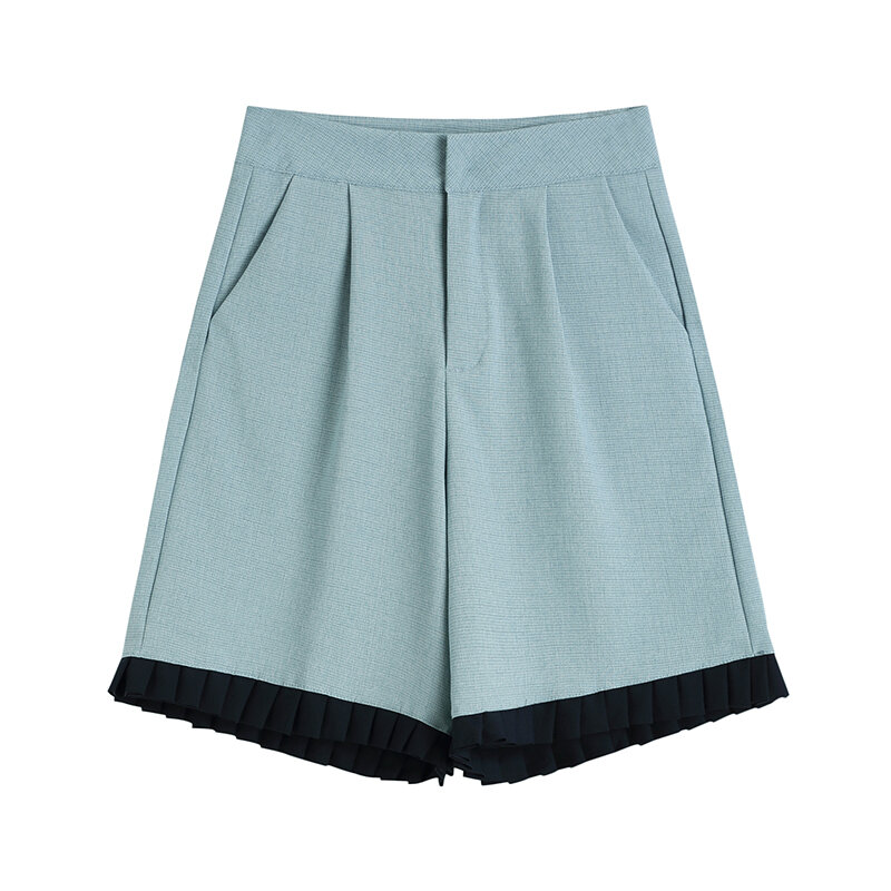 Duas peças conjunto de verão feminino solto duplo breasted manga curta blazer cintura alta shorts calças inglaterra estilo shorts ternos
