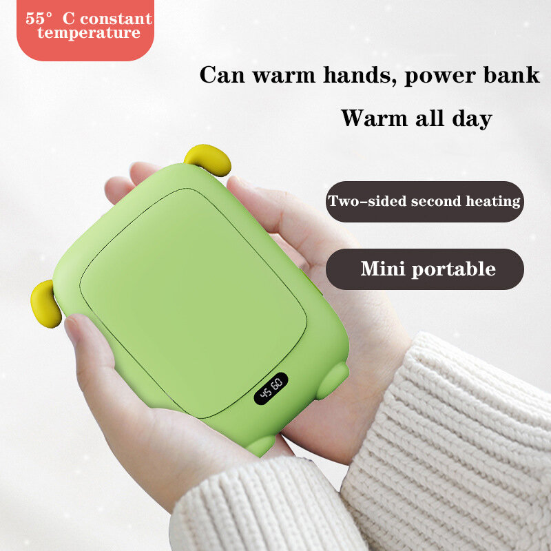 Calentador de manos 2 en 1, batería portátil recargable por USB, calentador de manos eléctrico, temperatura constante inteligente, 4000mah