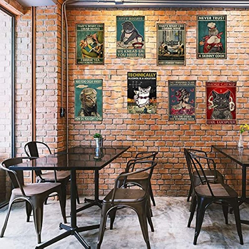 Жестяной ретро-плакат для стирки кота Мейн-енота, металлический домашний бар, металлический постер для комнаты, интересное настенное украшение, 8x12 дюймов
