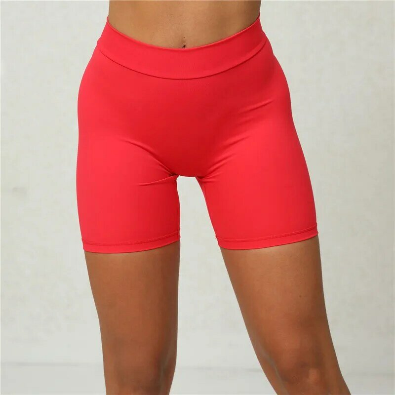 Solid Colors V Back Women Seamless Butt Lifting Gym Shorts Quick Dry Training Sports Fitness High Waist Yoga Pants Shorts
