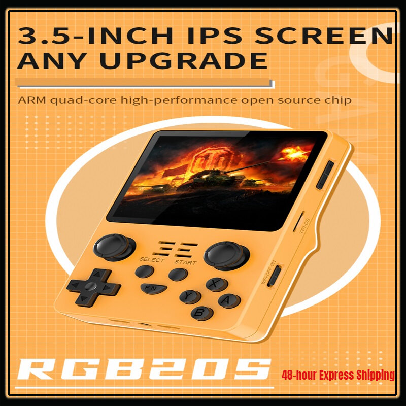 2022 POWKIDDY New Original RGB20S Handheld Game HD Dual Card Console Retro Open Source System  3.5-Inch IPS Screen  25000 Games