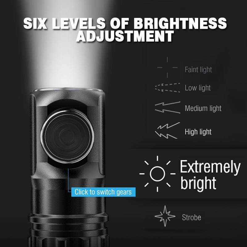 Sạc Đèn Pin LED Mini Móc Khóa Cổng Usb 5000 Lumens Đèn LED IPX8 Bỏ Túi Đèn Pin Đèn SST20 Bấc Đèn Cắm Trại