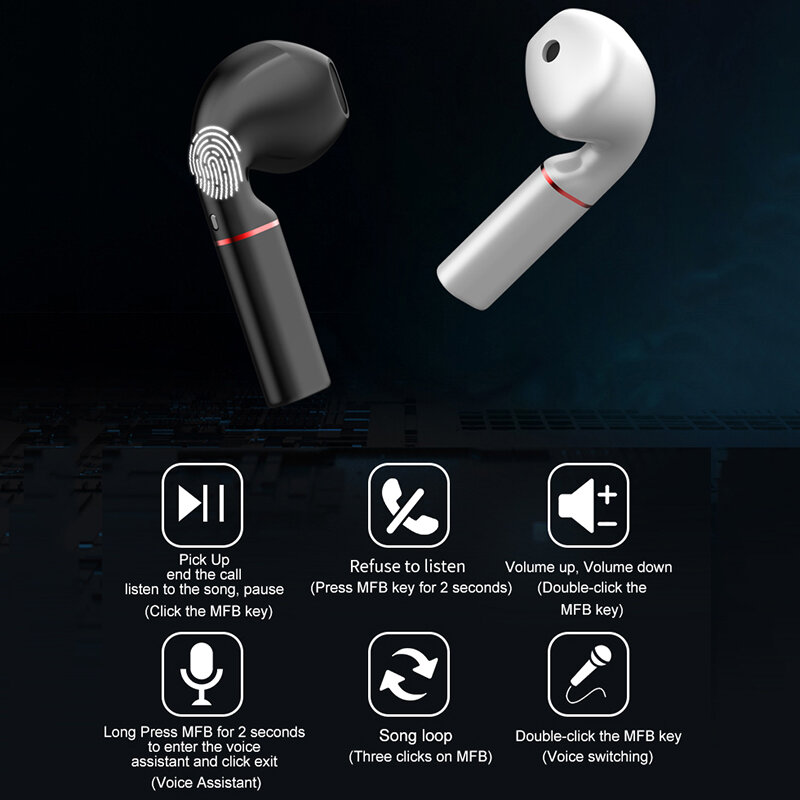 K60 Earphone Nirkabel Bluetooth Earbud Clip On Lotus Earbud Tunggal Headset Bebas Genggam Audio Berkendara Mobil Inalambrico