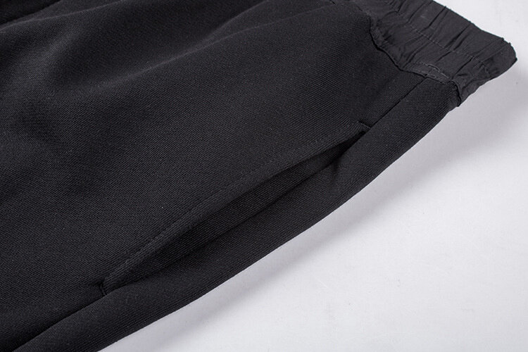 مرونة جديدة كبيرة جيب أسود هارلان السراويل موضة السراويل القطنية للرجال