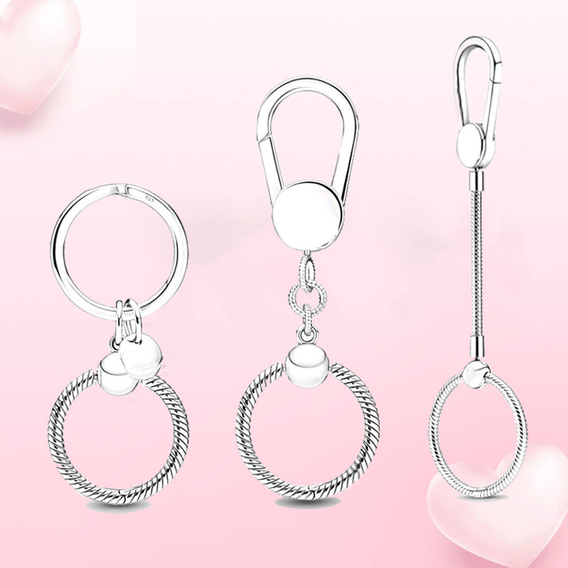2021 Hot Selling Keychain Ladies Jewelry 925 Sterling Silver Beads DIY Charm Fits Original Pandora Silver Bead Bracelet