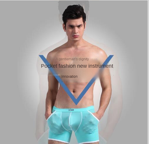 Intimo maschile sottile seta di ghiaccio antifurto grande tasca moda comodo Boxer pantaloncini sportivi pantaloncini attivazione dello sperma prolunga il sesso