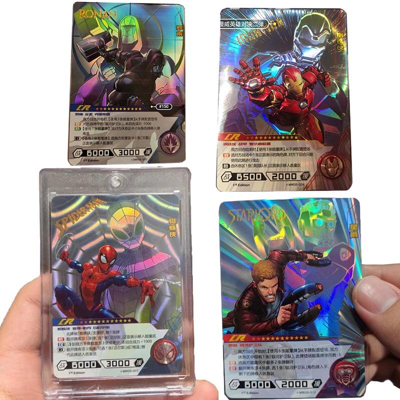 Kayou – cartes de collection Marvel, jeu de cartes en or, avec manches, MR les Avengers, héros de combat, Animal Flash