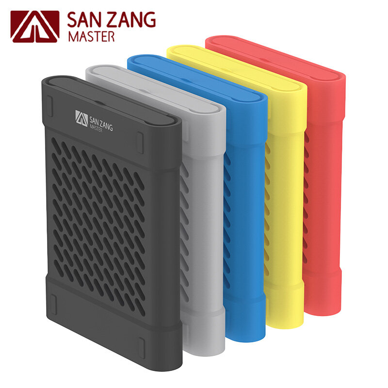 SANZANG-caja de almacenamiento de disco duro móvil de 2,5 pulgadas, funda protectora de silicona sólida para discos duros de 2,5/3,5 pulgadas