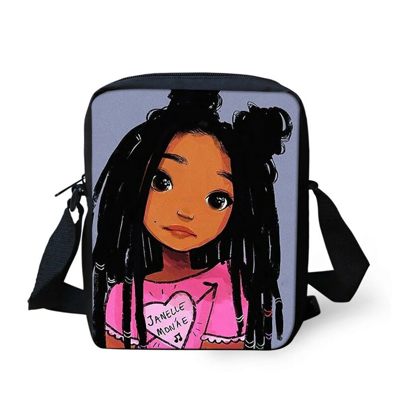 Sacs à bandoulière à motif de fille africaine, sacoches d'école à sangle réglable pour enfants, sacoche de dessin animé Premium, livraison gratuite
