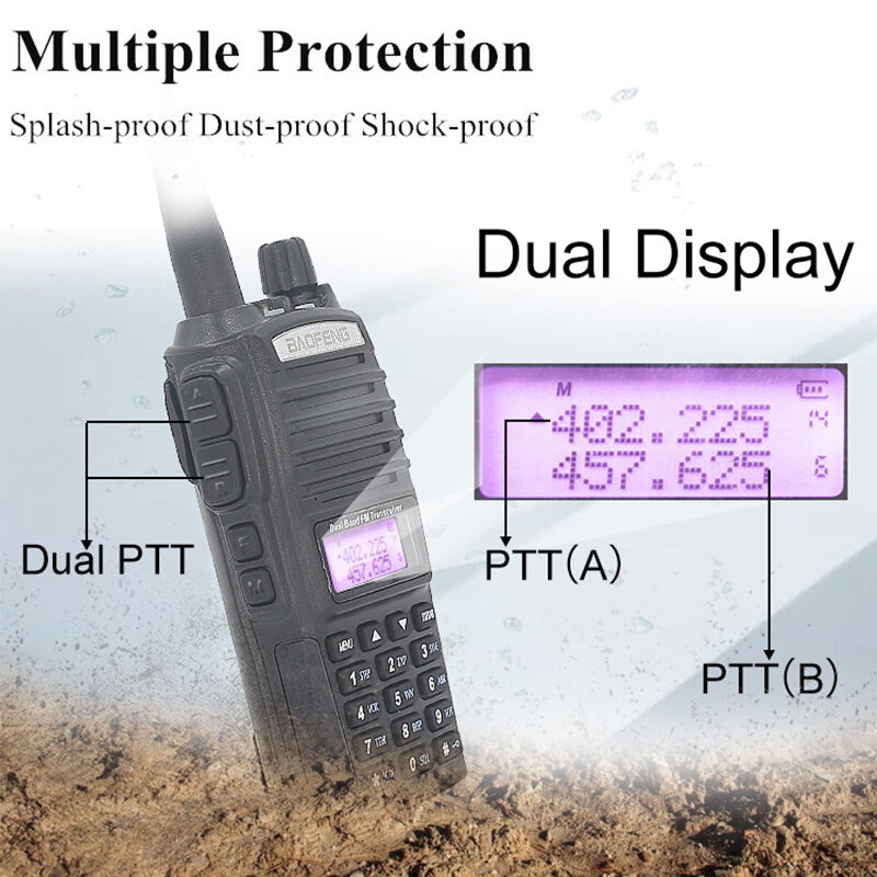 Baofeng-walkie-talkie Uv 82, potente Radio Cb Vhf de 10km, Uhf, 5w, 8w, UV-82 bidireccional, altavoz Walky Uv82, 2 piezas