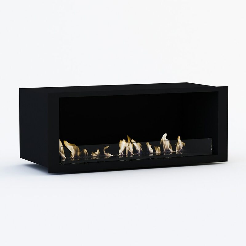 Hector Wall Mounted Bioethanol Fireplace Metal Cabinet Plasterboard Placed Home Decoration Decorative Embedded Recessed Stylish