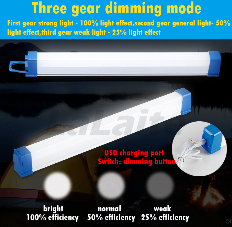 가정용 USB 충전식 야외 캠핑 램프, 정전 작업 조명, LED 비상 조명, DC5V, 30W, 60W, 80W, 17cm-52cm