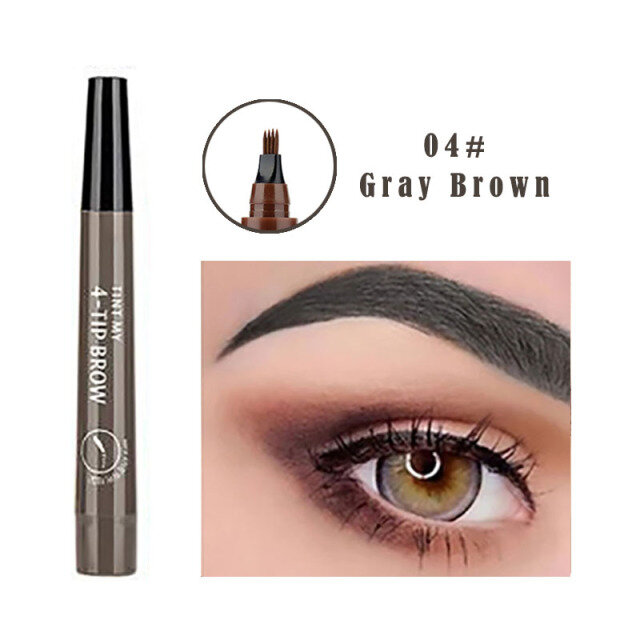 5 Colors 4Headed Eyebrow Pencil Waterproof Liquid Natural Eyebrow Pen lazy Brown black eyebrow pencil Long Lasting Women Makeup