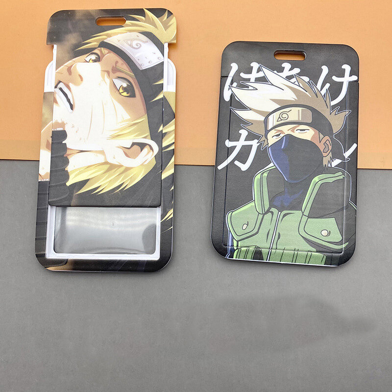 Penutup Kartu PVC Asli Anime Naruto Baru Tempat Kartu ID Card Lanyard Kampus Mahasiswa Kakashi Sasuke Mainan Tas Leher Gantung