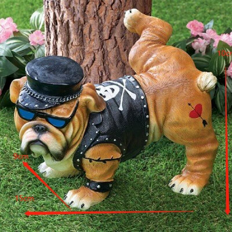 ใหม่ Tough Guy Bulldog peeing Dog รูปปั้นแว่นตากันแดดสัตว์ GNOME ตกแต่ง2022ประติมากรรม Garden Nordic Creative funn O6I2