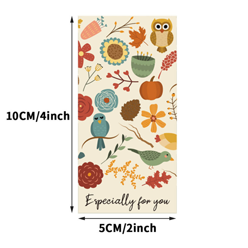 Especially for You Stickers Labels Tag 25-100pcs Owl Bird Flower Designs Rectangle Packaging Sealing Sticker for Online Shopping