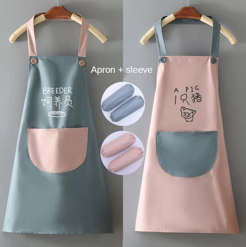 Delantal de toalla de mano impermeable para el hogar, accesorio de cocina con estampado de manchas en la cintura, estilo coreano creativo, con cuello colgante, 2022