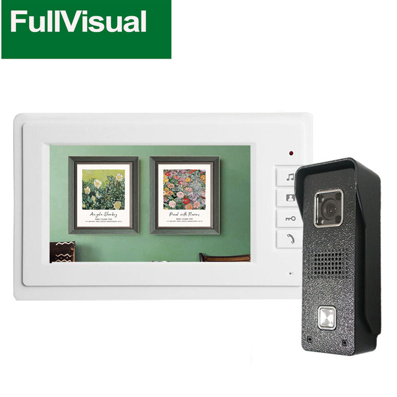 Fullvisual-timbre intercomunicador para puerta de casa, cámara de vídeo de 7 pulgadas, 1200TVL, LED infrarrojo, desbloqueo de puerta, conversación de seguridad