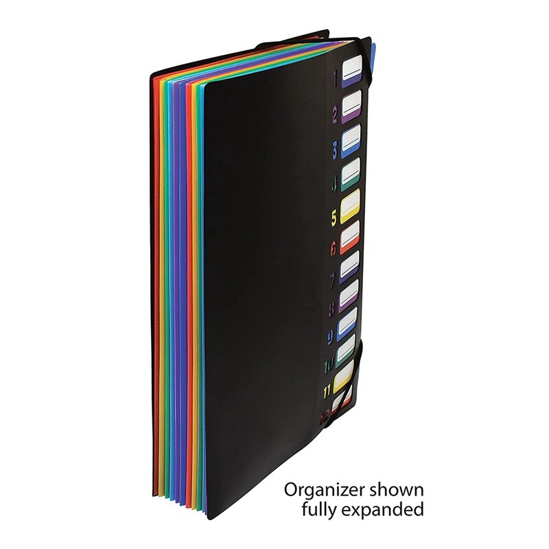 مجلد ملف توسيع جيب واضح ، 12 علامات التبويب الملونة ، يحمل 300 ورقة ، منظم ، مؤشر مرقمة على الغطاء ، 24