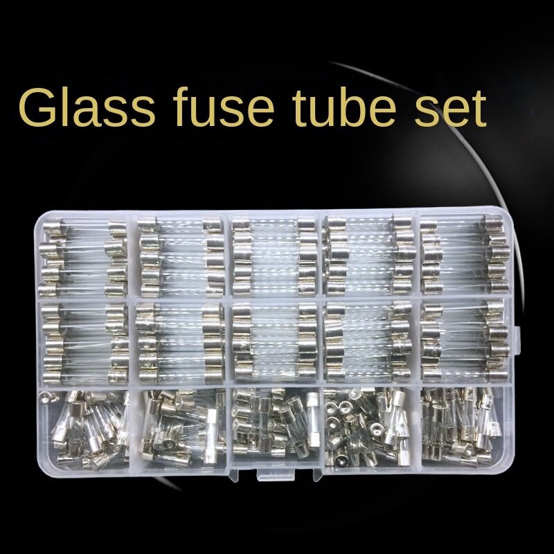 Fusível de vidro soprado rápido do tubo de 250 pces 5x20mm 6x30mm conjuntos sortidos, fusível rápido do vidro 250v 1a-20a fusível de vidro soprado rápido