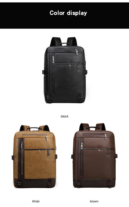 سعة كبيرة رجّالي حقيبة كتف متعددة جيب تصميم Usb جاك حقيبة حاسوب حقيبة أعمال