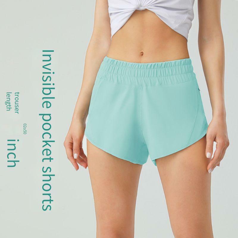 Новые свободные дышащие быстросохнущие спортивные шорты Lu-u со шнурком, женские летние разноцветные штаны для йоги и фитнеса, 2,5 дюймов