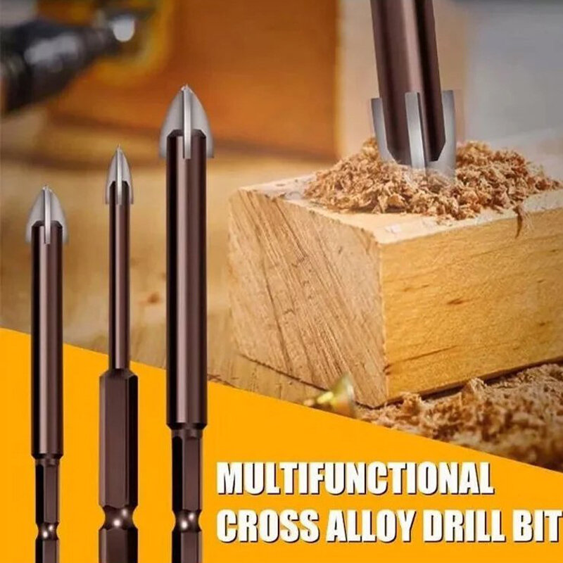 Drill set Universal Drilling Bit Set Concrete Ceramic Tools Multifunctional Hard Alloy Drill Bit Tip for Woodwork 만능 십자 드릴 세트